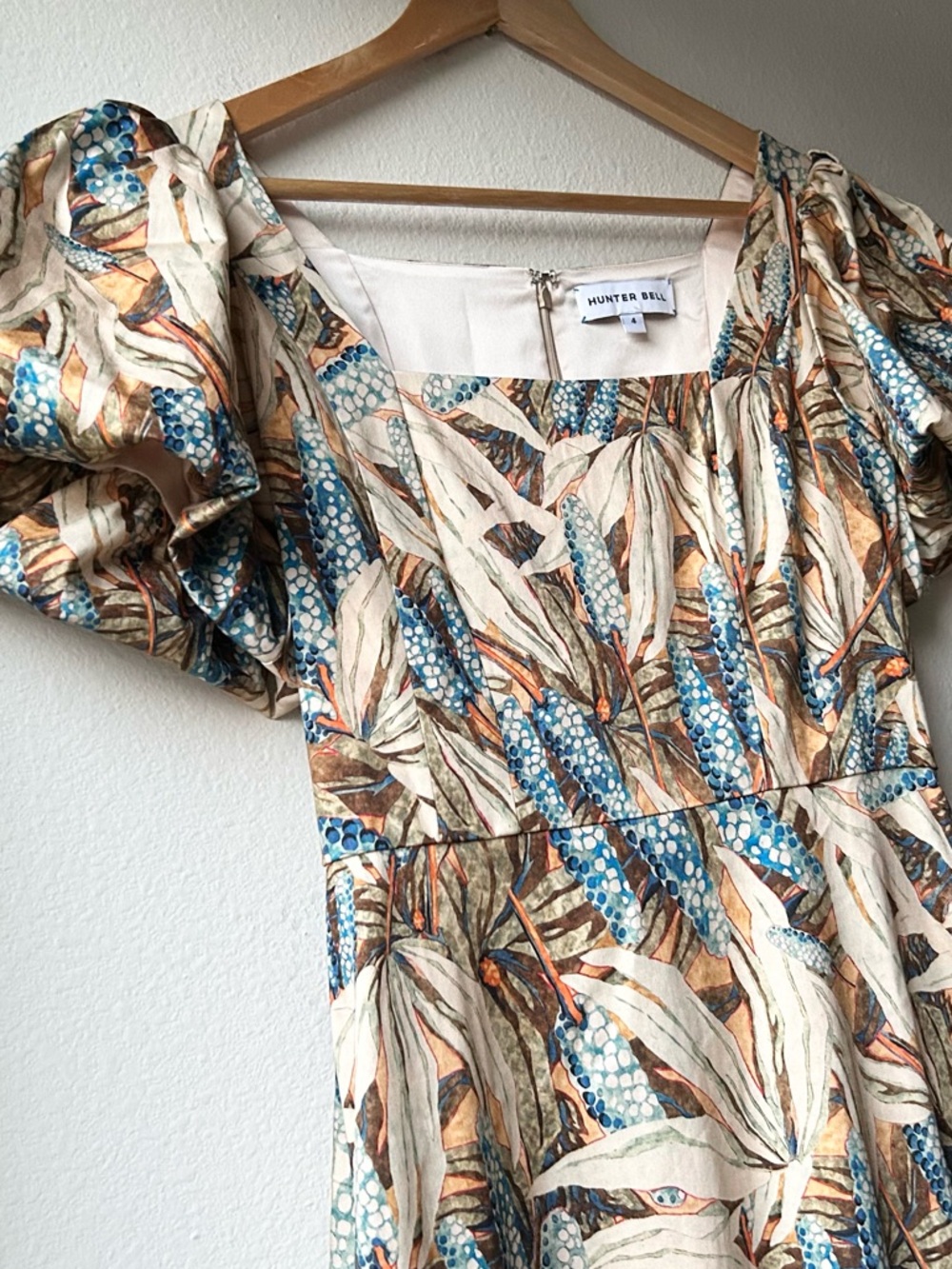 HUNTER BELL cassidy dress in Brown blue harvest Sz 4 - Picture 8 of 16